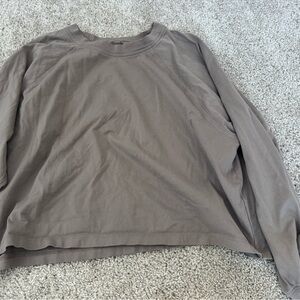 Women’s Long Sleeve Crewneck Tee - Taupe